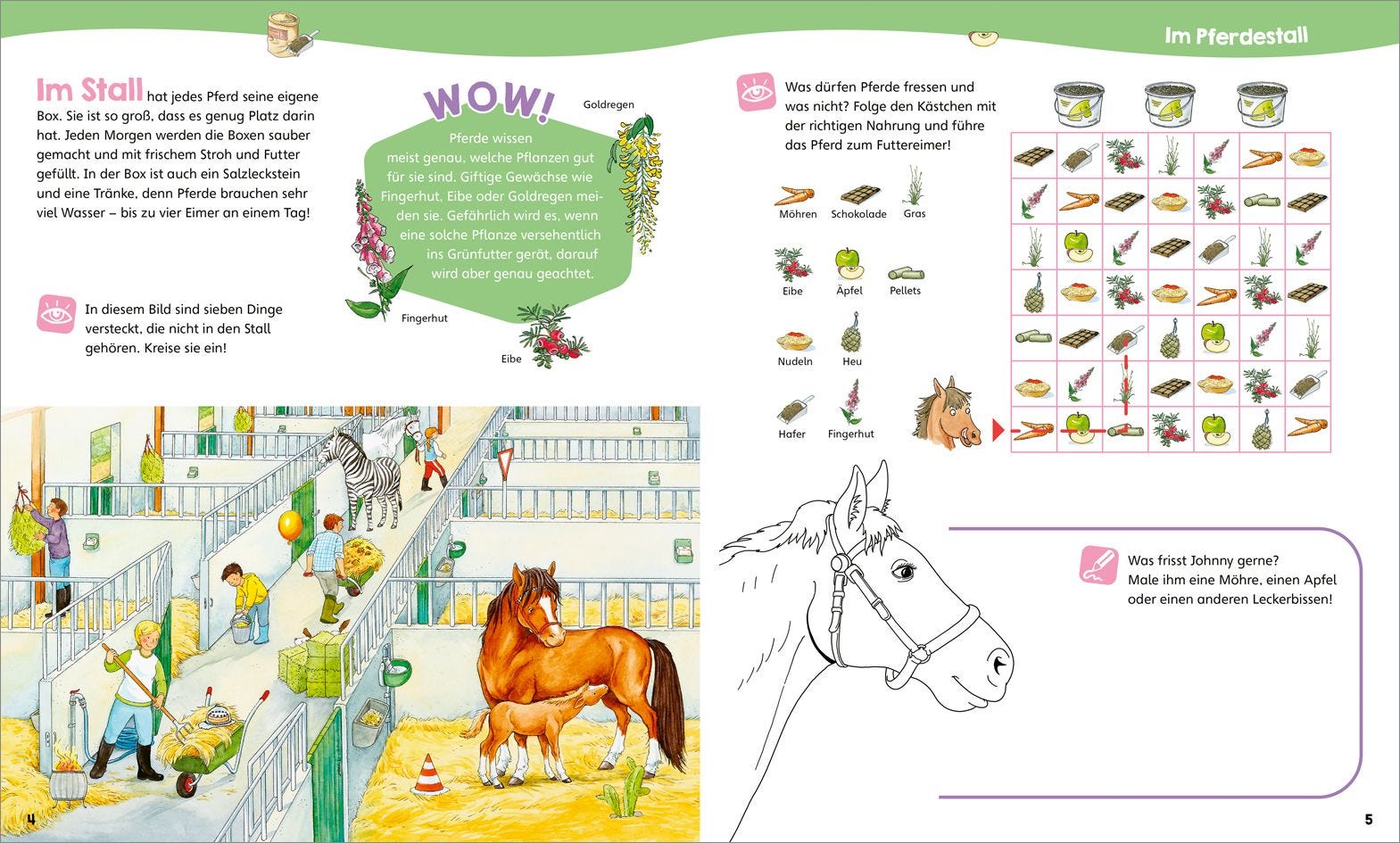 Malen Tessloff WAS IST WAS Junior // Mitmach-Heft // Pferde und Ponys