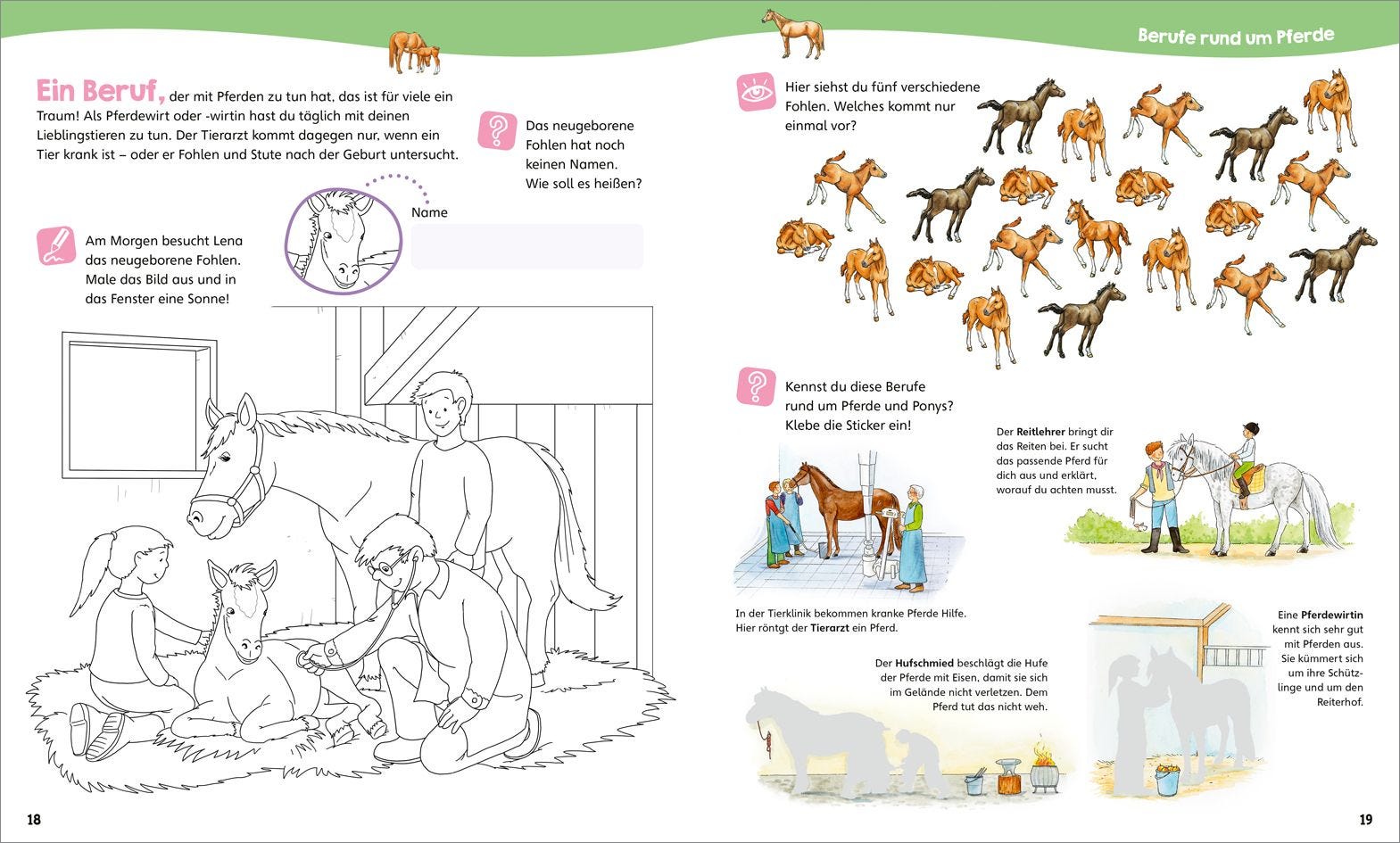 Malen Tessloff WAS IST WAS Junior // Mitmach-Heft // Pferde und Ponys