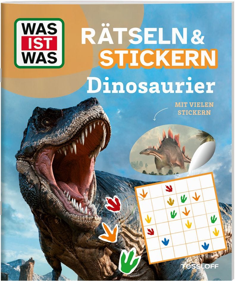 Buch Tessloff WAS IST WAS Rätseln und Stickern: Dinosaurier