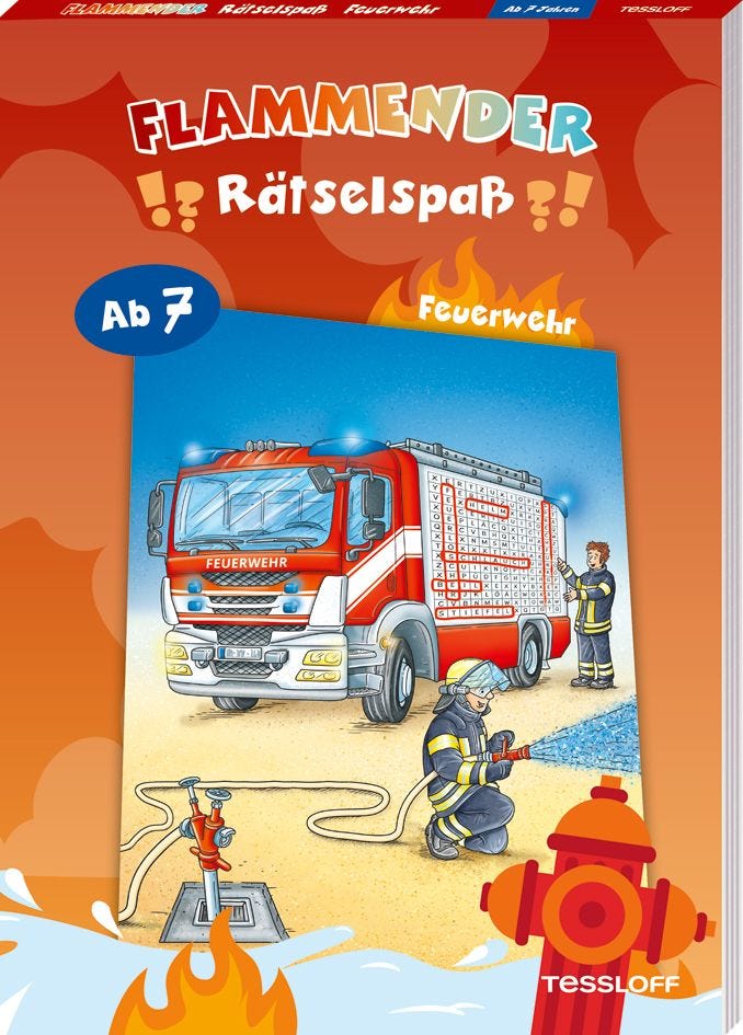 Rätselbuch Tessloff Flammender Rätselspaß. Feuerwehr