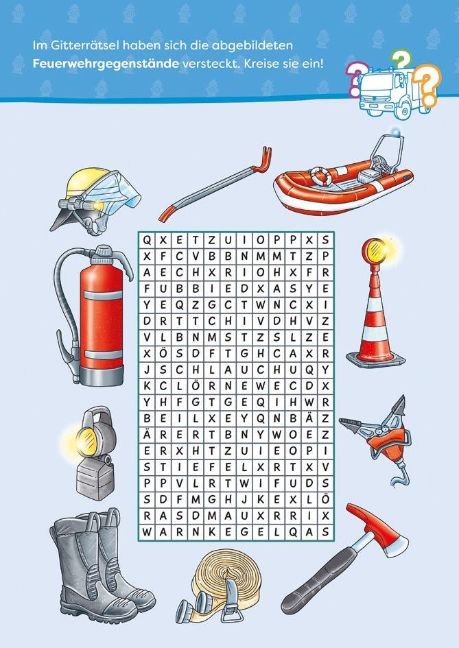 Rätselbuch Tessloff Flammender Rätselspaß. Feuerwehr