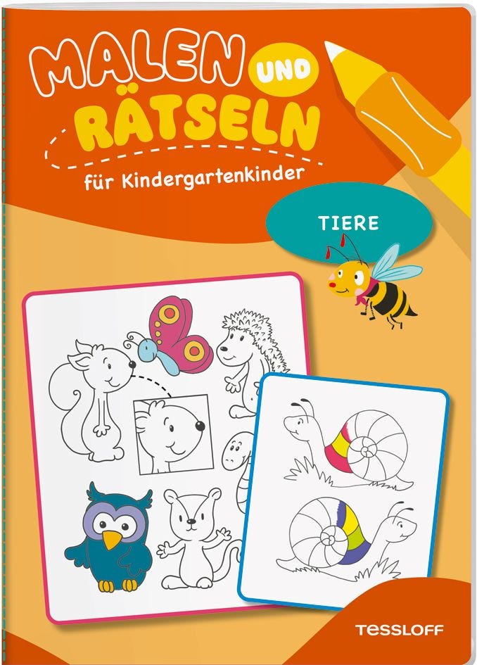 Malen Tessloff Malen und Rätseln für Kindergartenkinder. Tiere