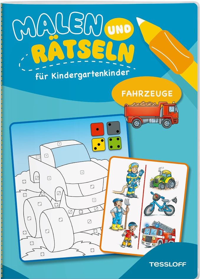Malen Tessloff Malen und Rätseln für Kindergartenkinder. Fahrzeuge
