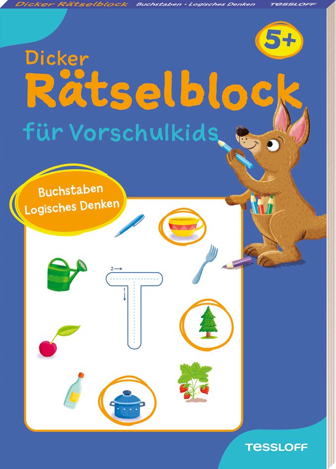 Rätselbuch Tessloff Dicker Rätselblock für Vorschulkids. Buchstaben, Logisches Denken