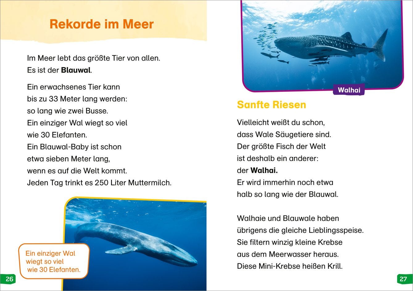 Sachbuch Tessloff WAS IST WAS Erstes Lesen easy! Band 19. Tierische Rekorde