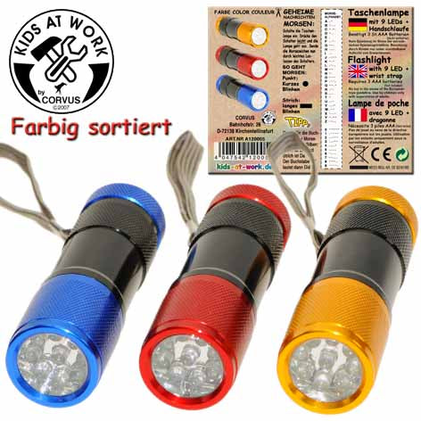 Abenteuer Corvus Taschenlampe LED Schwarz / Bunt