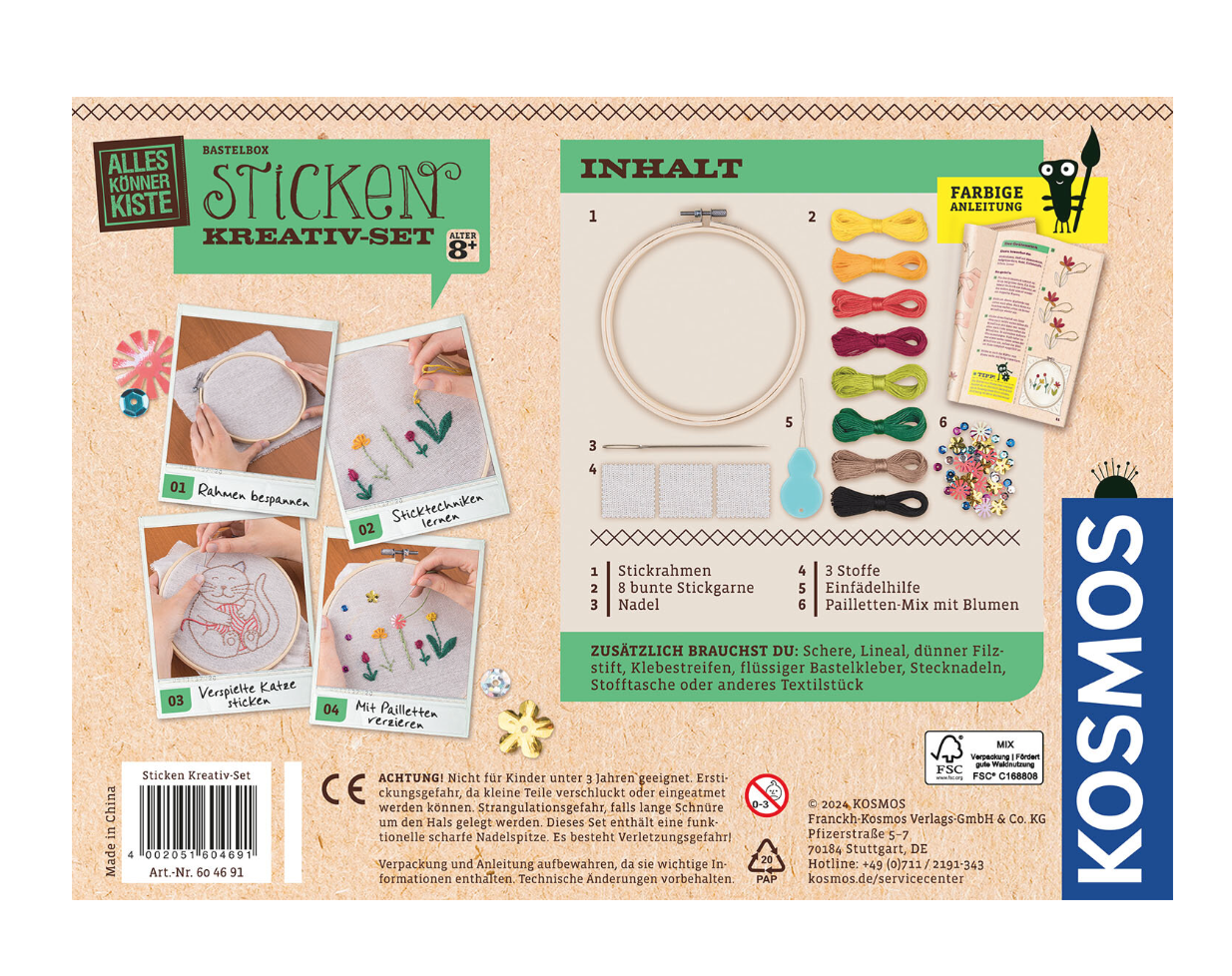 Basteln KOSMOS Sticken Kreativ-Set
