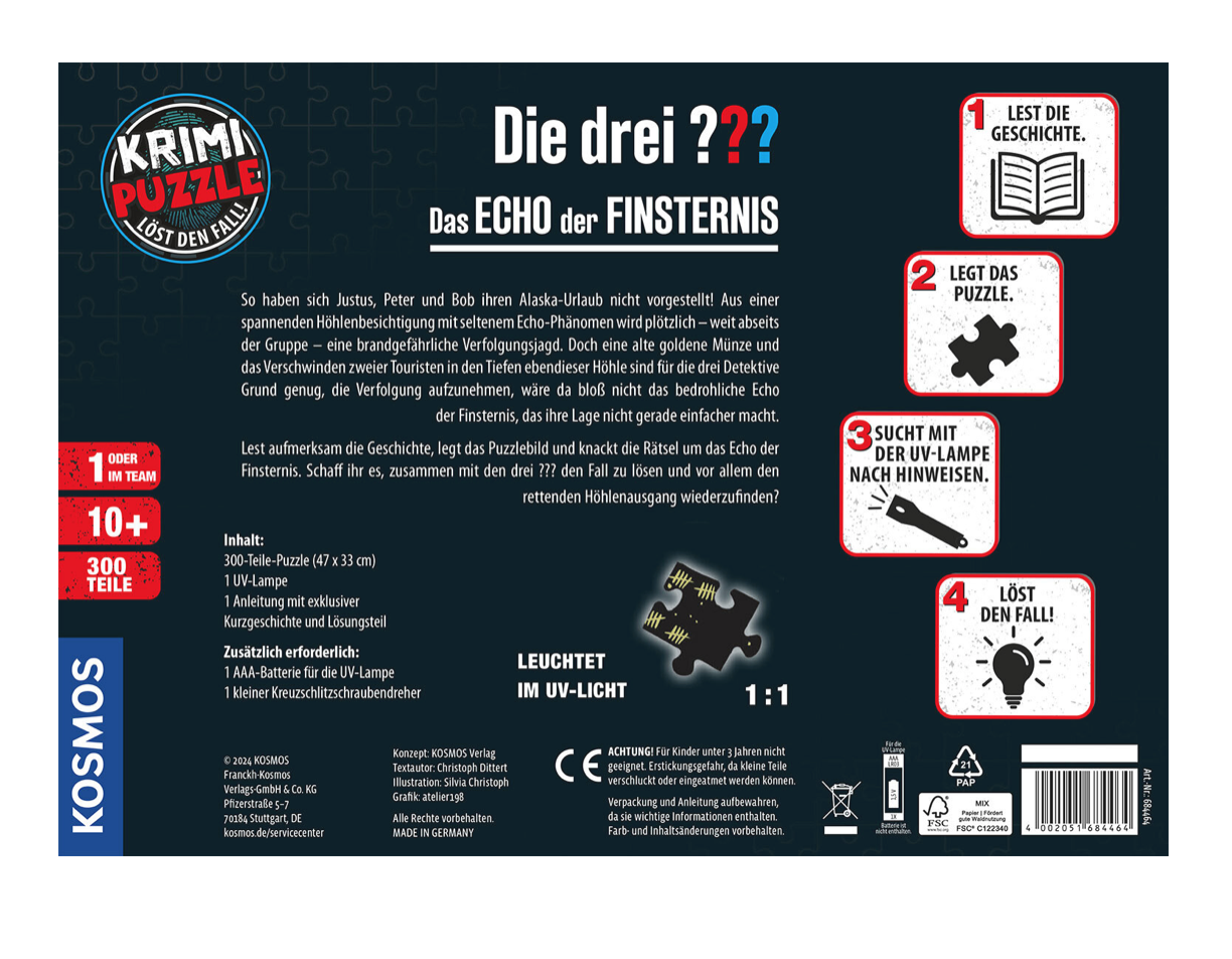 Puzzle KOSMOS Krimipuzzle ??? - Das Echo der Finsternis (300 Teile)
