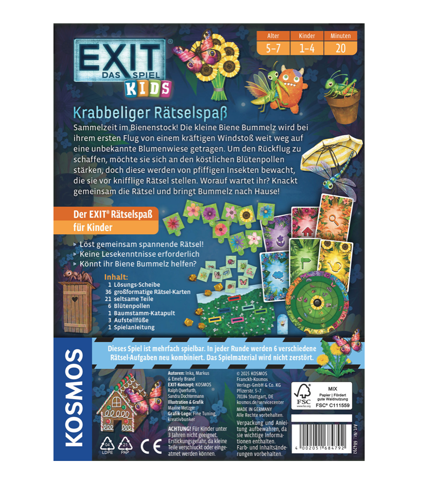 Rätselspiel KOSMOS EXIT® - Das Spiel - Kids: Krabbeliger Rätselspafß