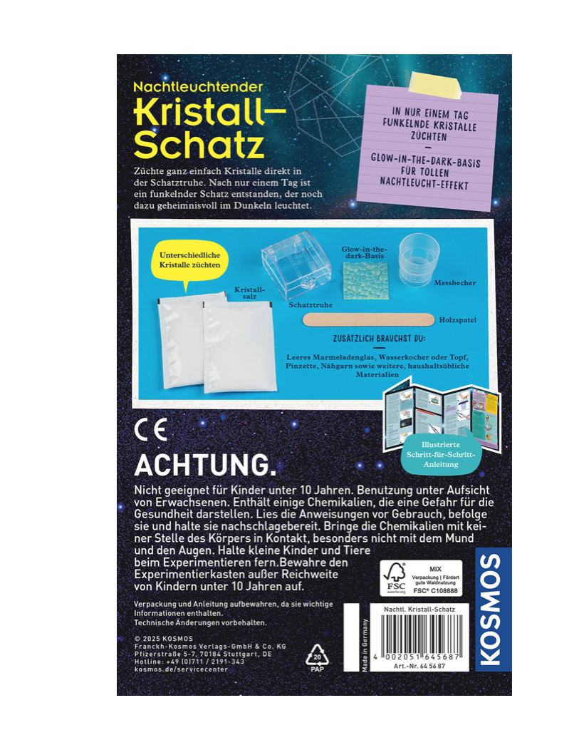 Experiment KOSMOS Nachtleuchtender Kristall-Schatz