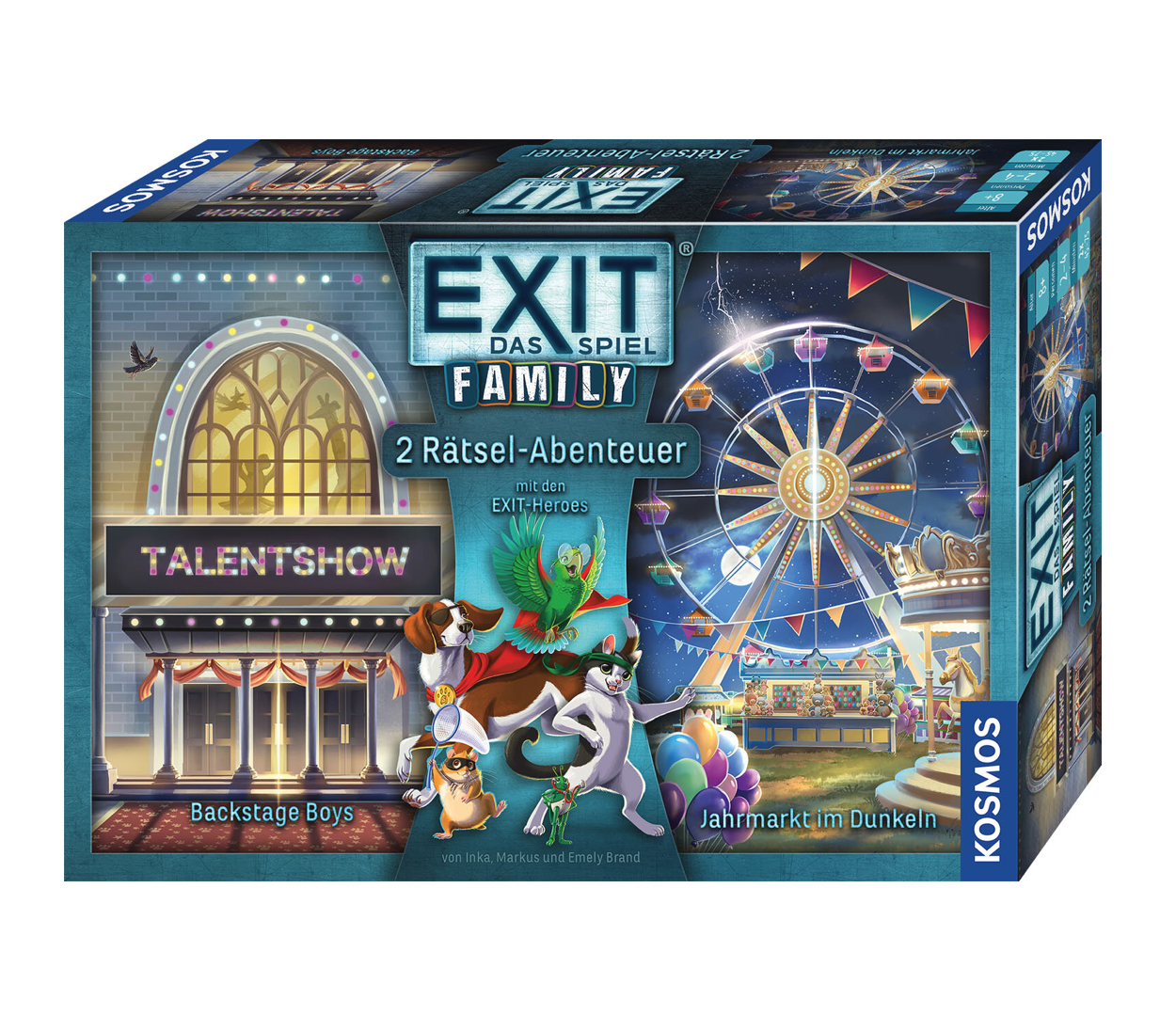 Rätselspiel KOSMOS EXIT Das Spiel Family: Backstage Boys / Jahrmarkt im Dunkeln