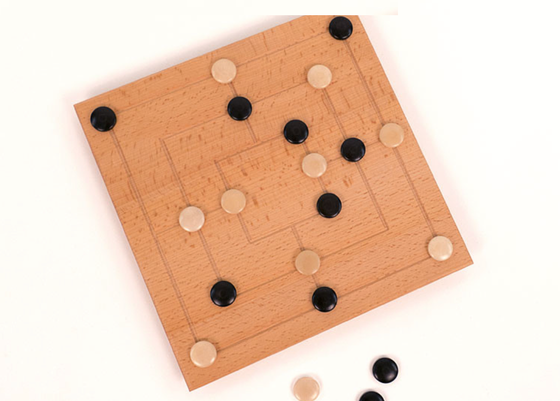 Spiele aus Holz Gerhards Spiel und Design Mühle mit Spielsteinen aus Taguanuss