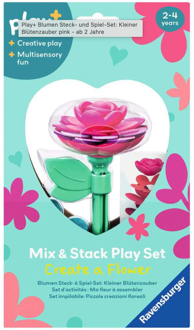 play+ ⎮ Blumen Steck- und Spiel-Set: Kleiner Blütenzauber pink