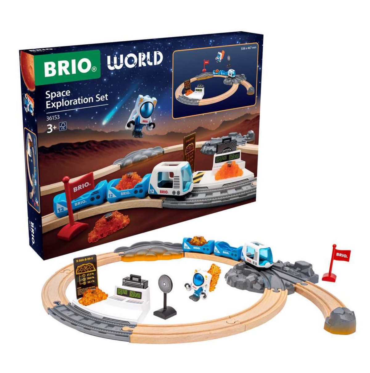 BRIO World Weltraumforschungs-Set - Holzeisenbahnset