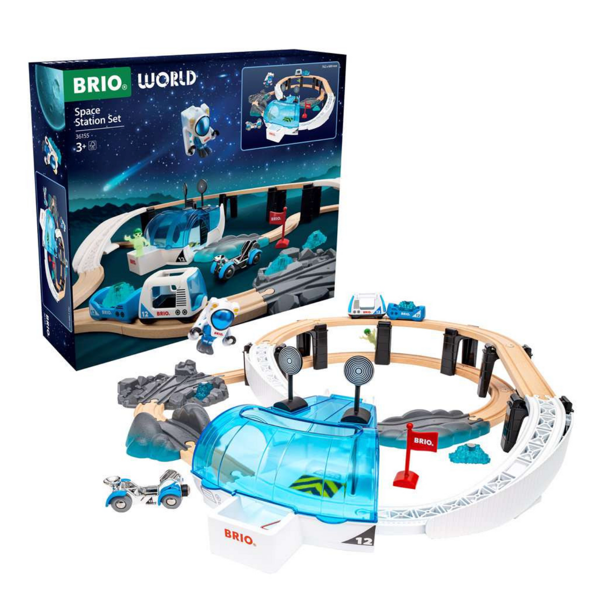BRIO World - Großes Weltraumstations-Set - großes Holzeisenbahnset