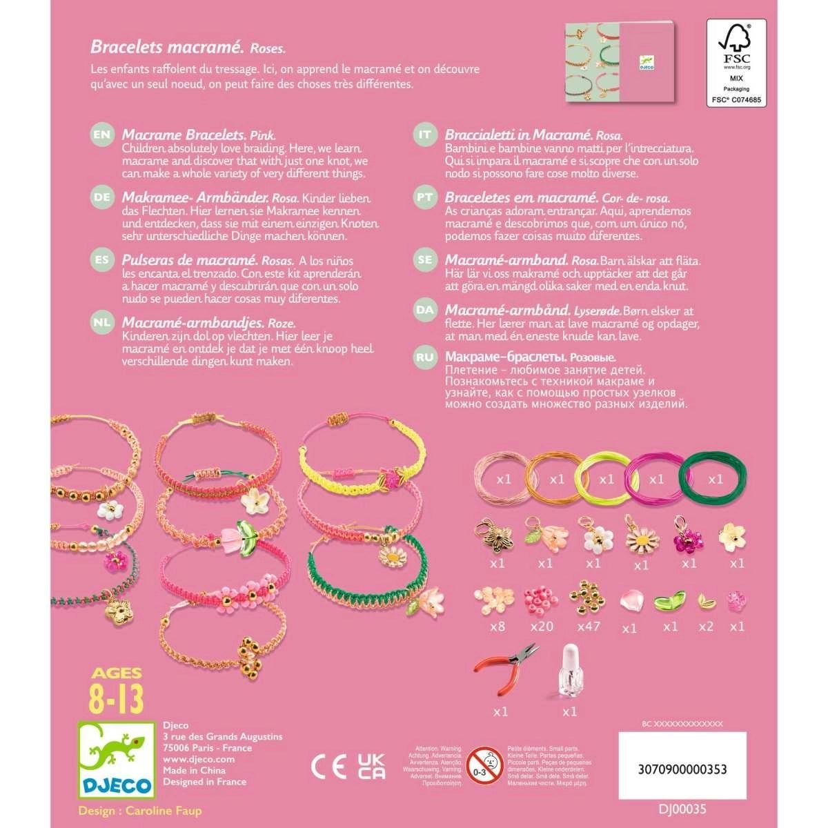Schmuck Basteln: Macrame Rosa