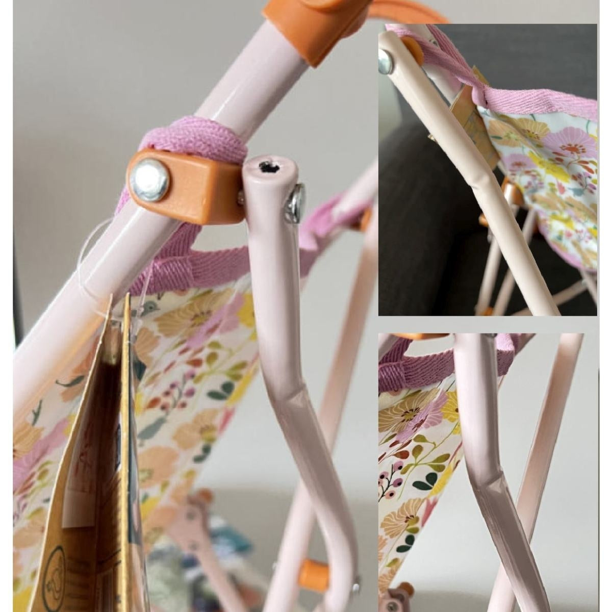 Puppen Djeco POMEA Puppenbuggy Flowers - 54 cm