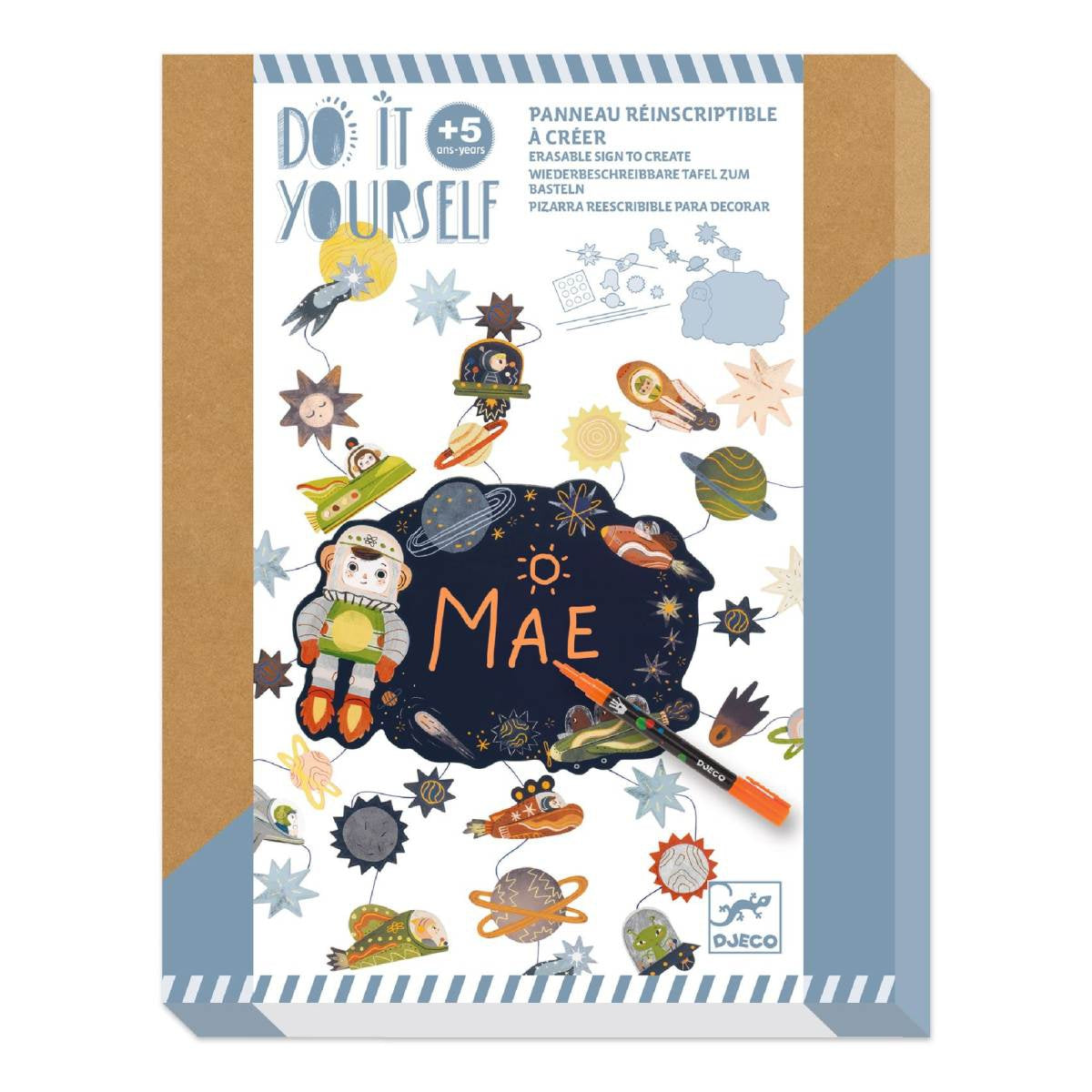 Basteln DJECO DIY: Türschild Weltall