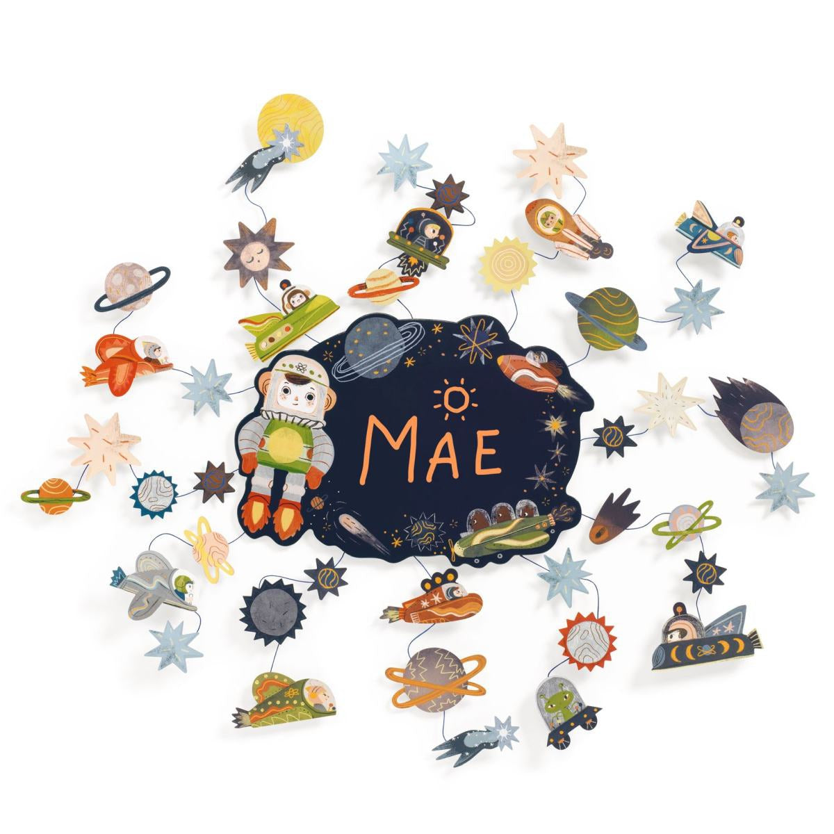 Basteln DJECO DIY: Türschild Weltall