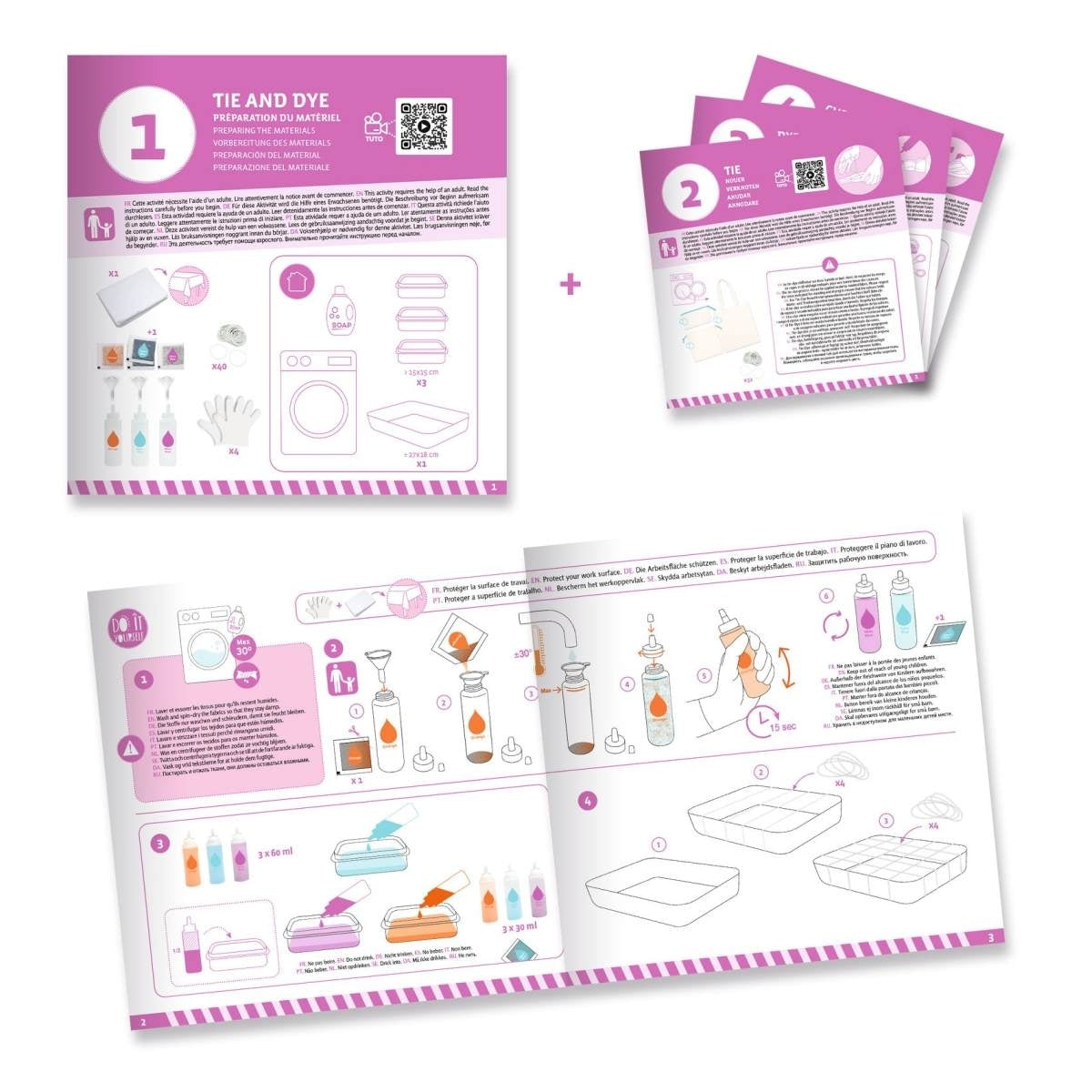 Basteln DJECO DIY: Batik-Set Taschen