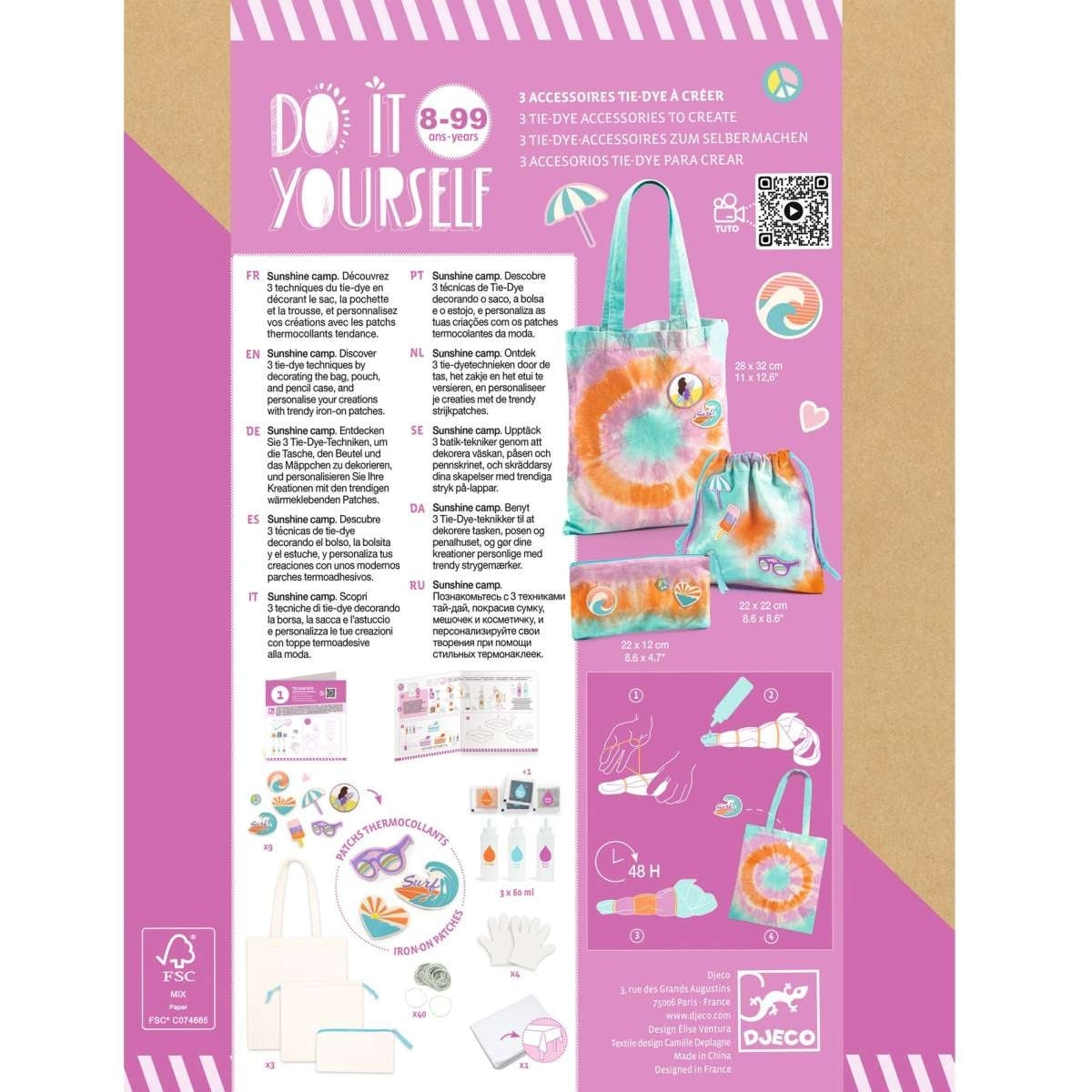 Basteln DJECO DIY: Batik-Set Taschen