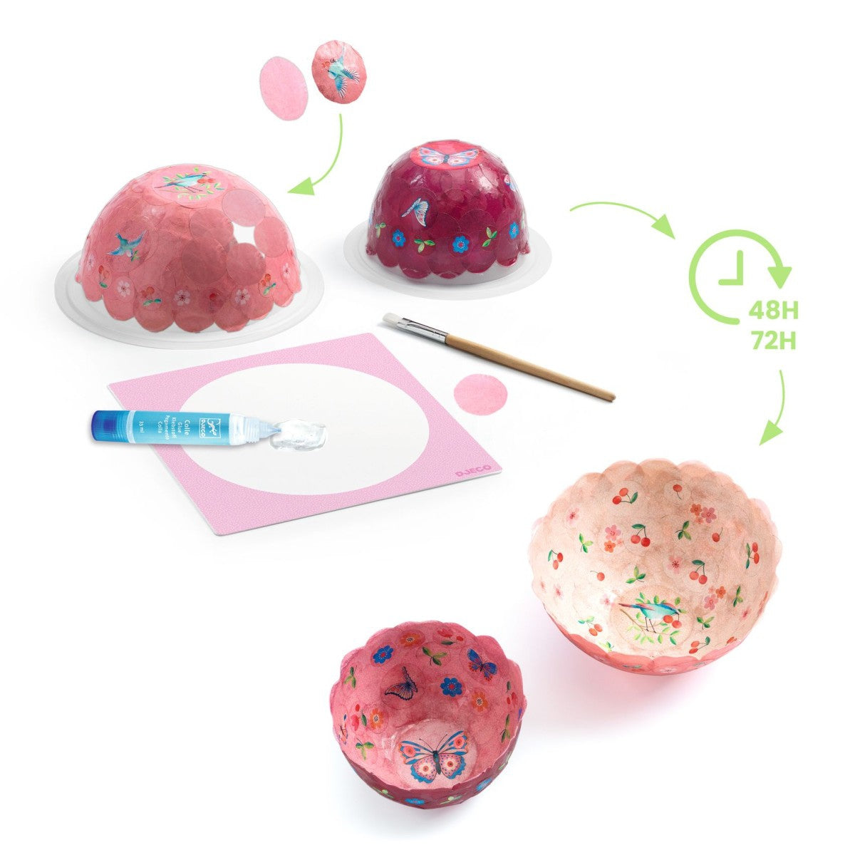 Basteln DJECO DIY: Schalen basteln rosa