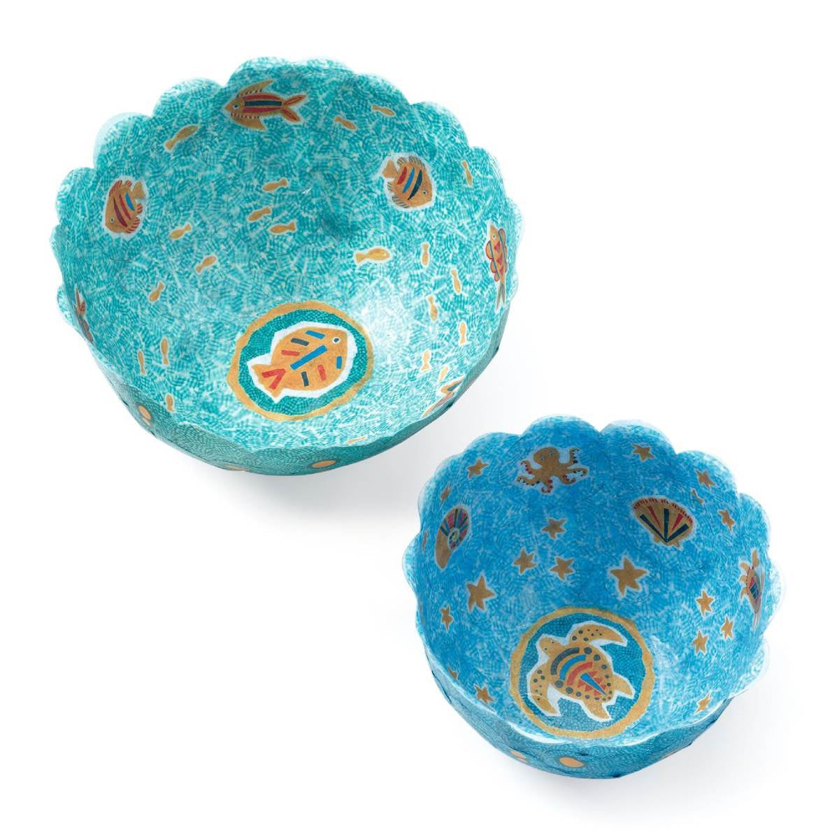 Basteln DJECO DIY: Schalen basteln blau