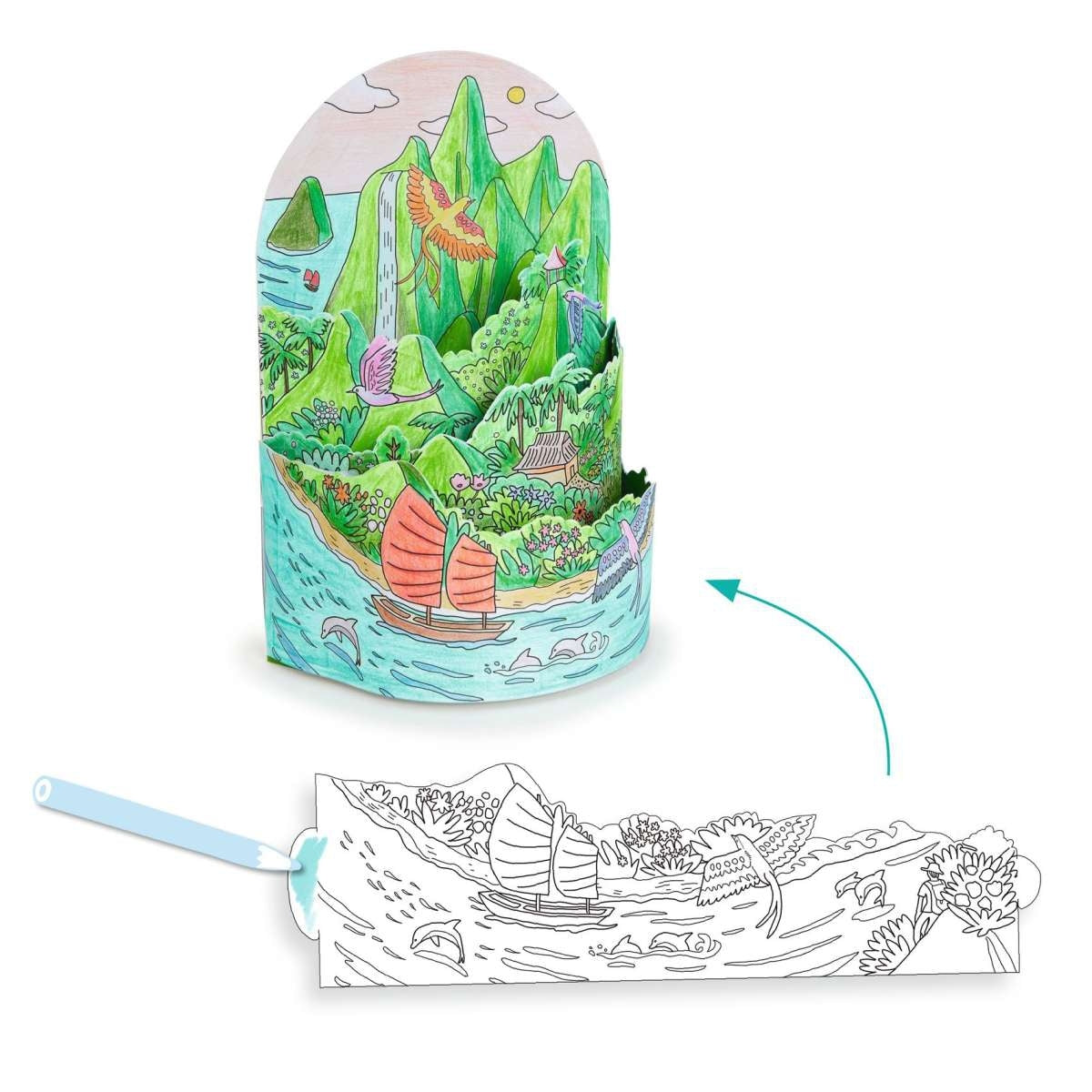 Malen DJECO Ausmalbilder Diorama: Insel