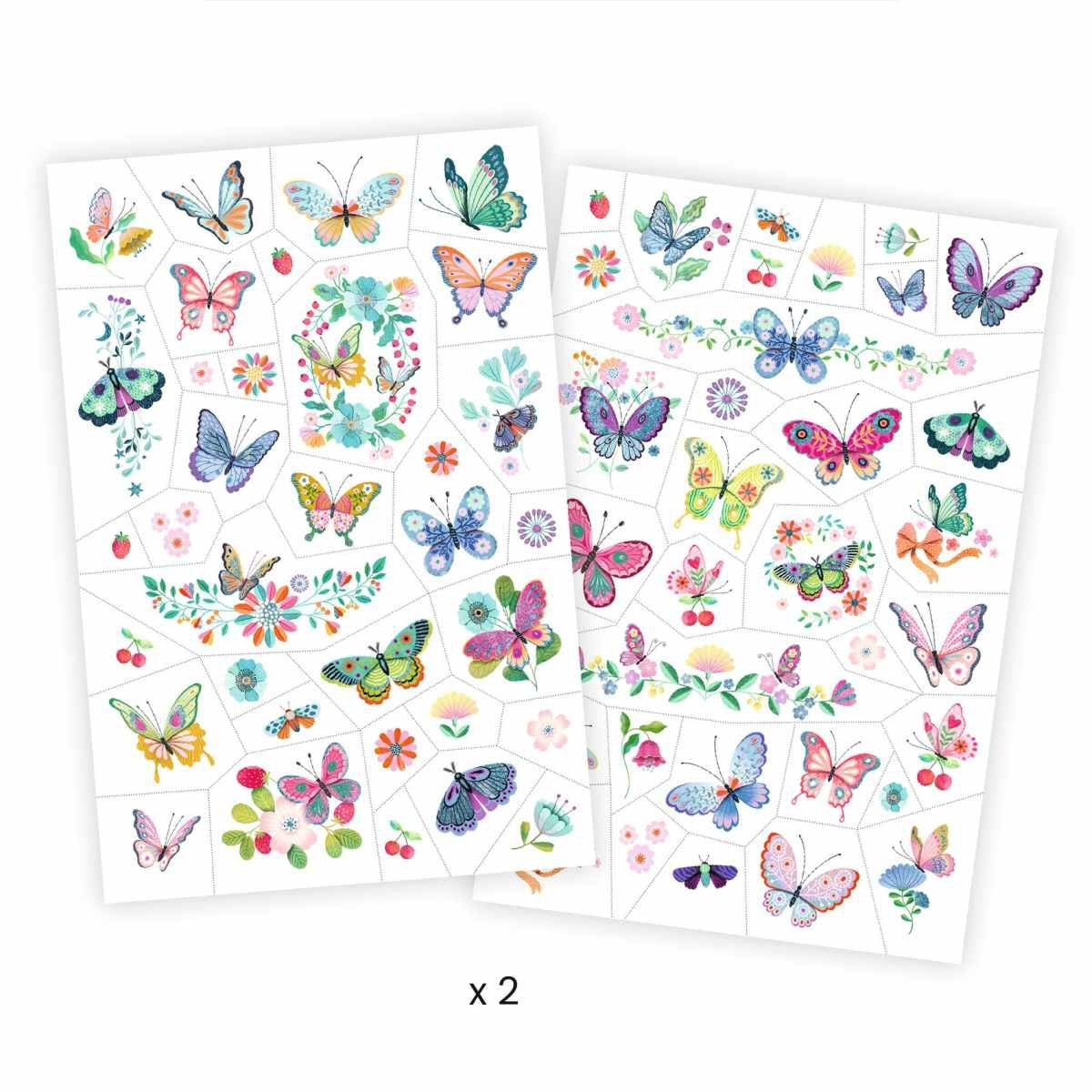 Basteln DJECO Tattoos: Schmetterlinge