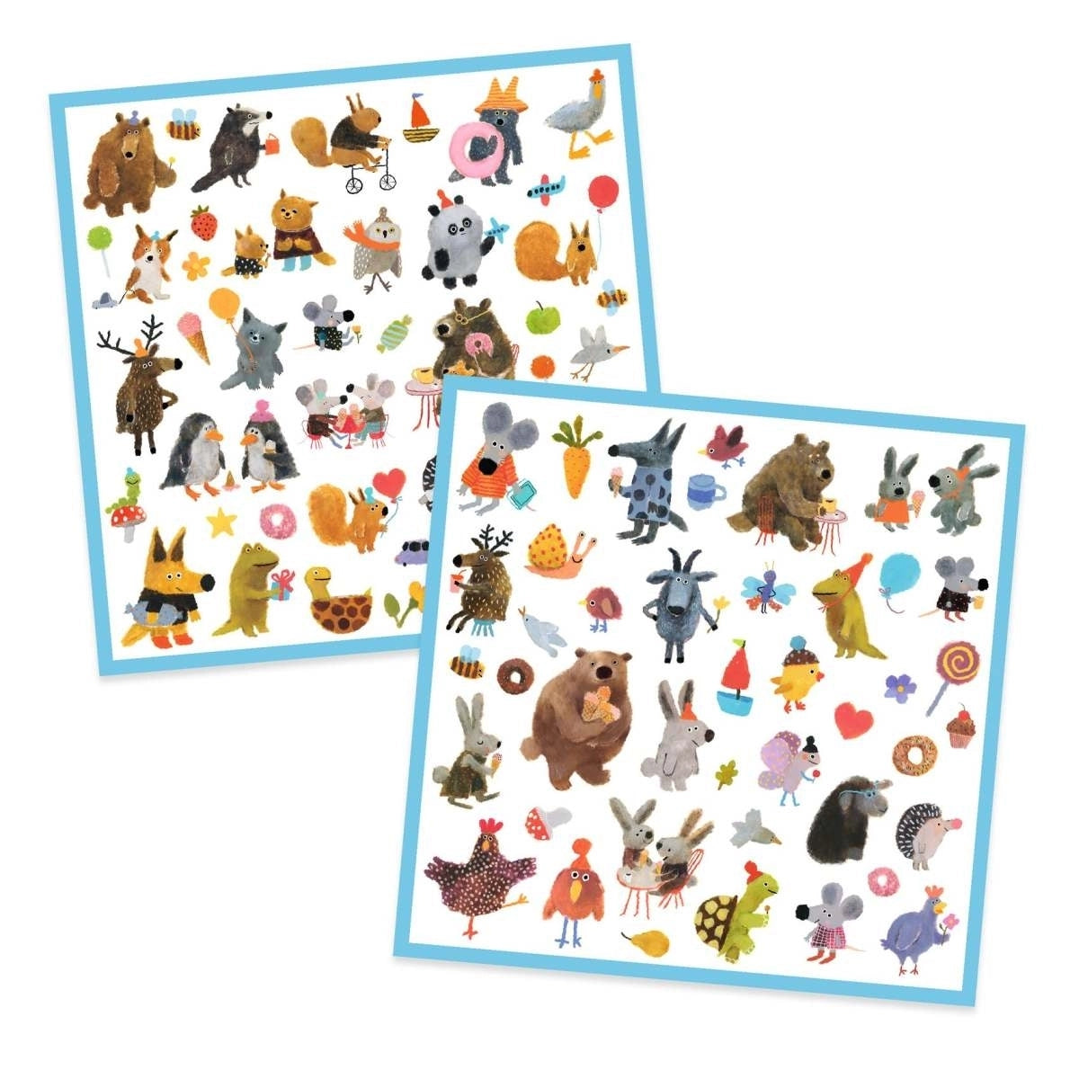 160 Glitzer-Sticker: kuschelige Freunde