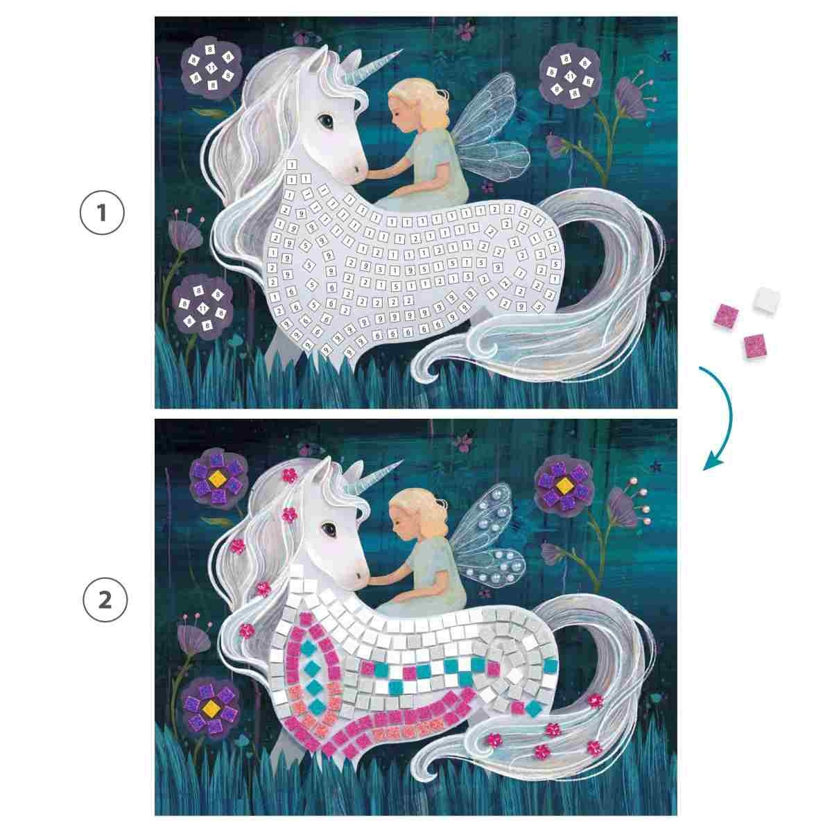 Basteln DJECO Mosaik Glitzer: Die verzauberte Welt