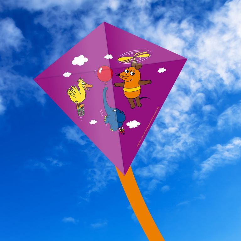 Spielzeug für Draußen elliot Kinderdrachen Eddy "Maus, Elefant & Ente", lila