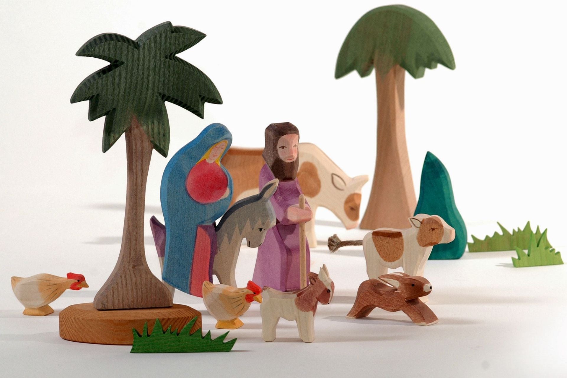 Holztiere & Figuren Ostheimer Holzspielzeug Maria auf dem Esel 2-tlg