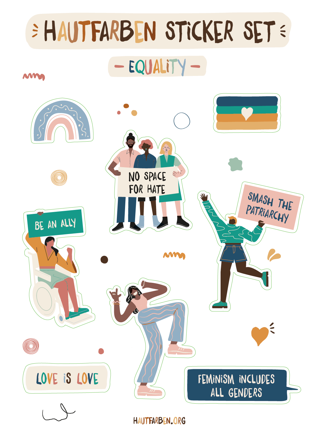 Malen Hautfarben Sticker-Set “Sticker für alle”