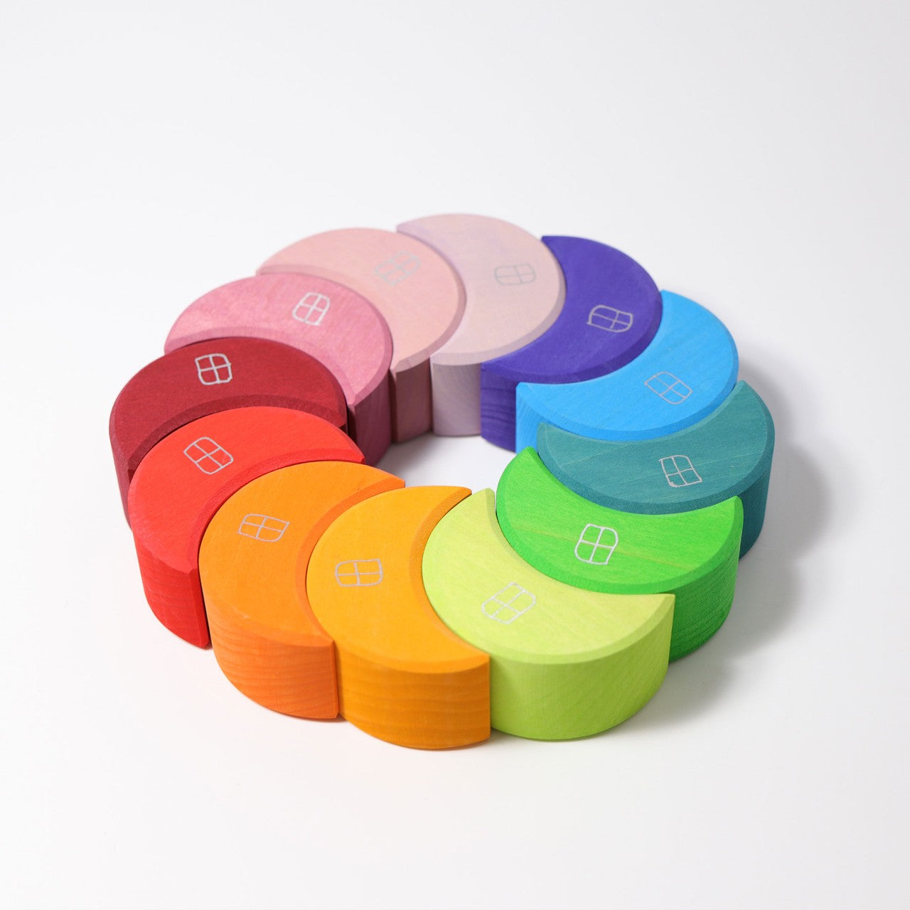 Open-ended Play GRIMM'S Spiel und Holz Design Stapelspiel Mondhäuschen