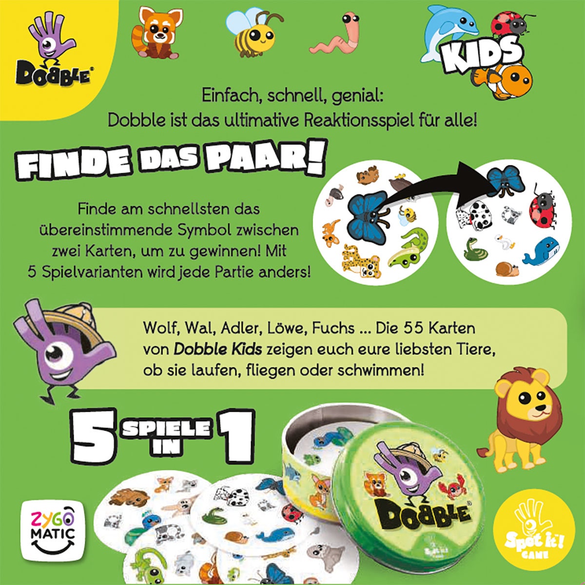 Kartenspiel Asmodee Dobble Kids (neue Auflage)