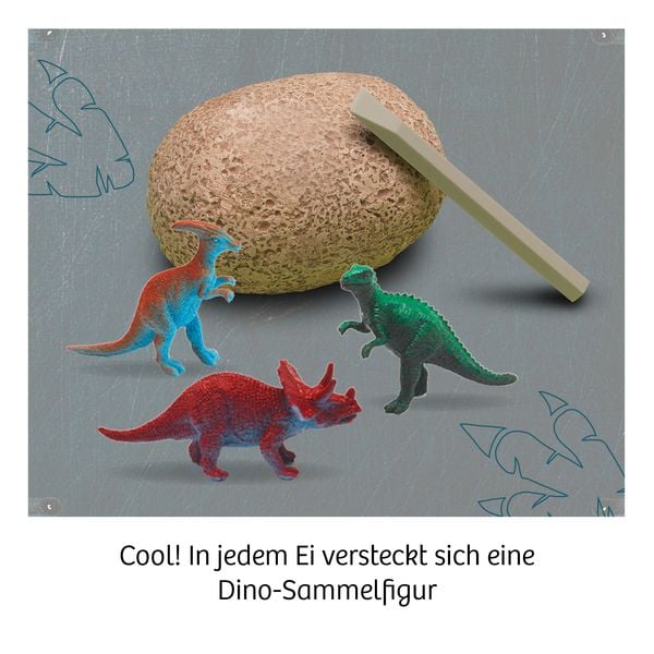 Experiment KOSMOS Dino-Ei, Ausgrabungs-Set mit Mini Dino Sammelfigur, sortiert, 1 Stück