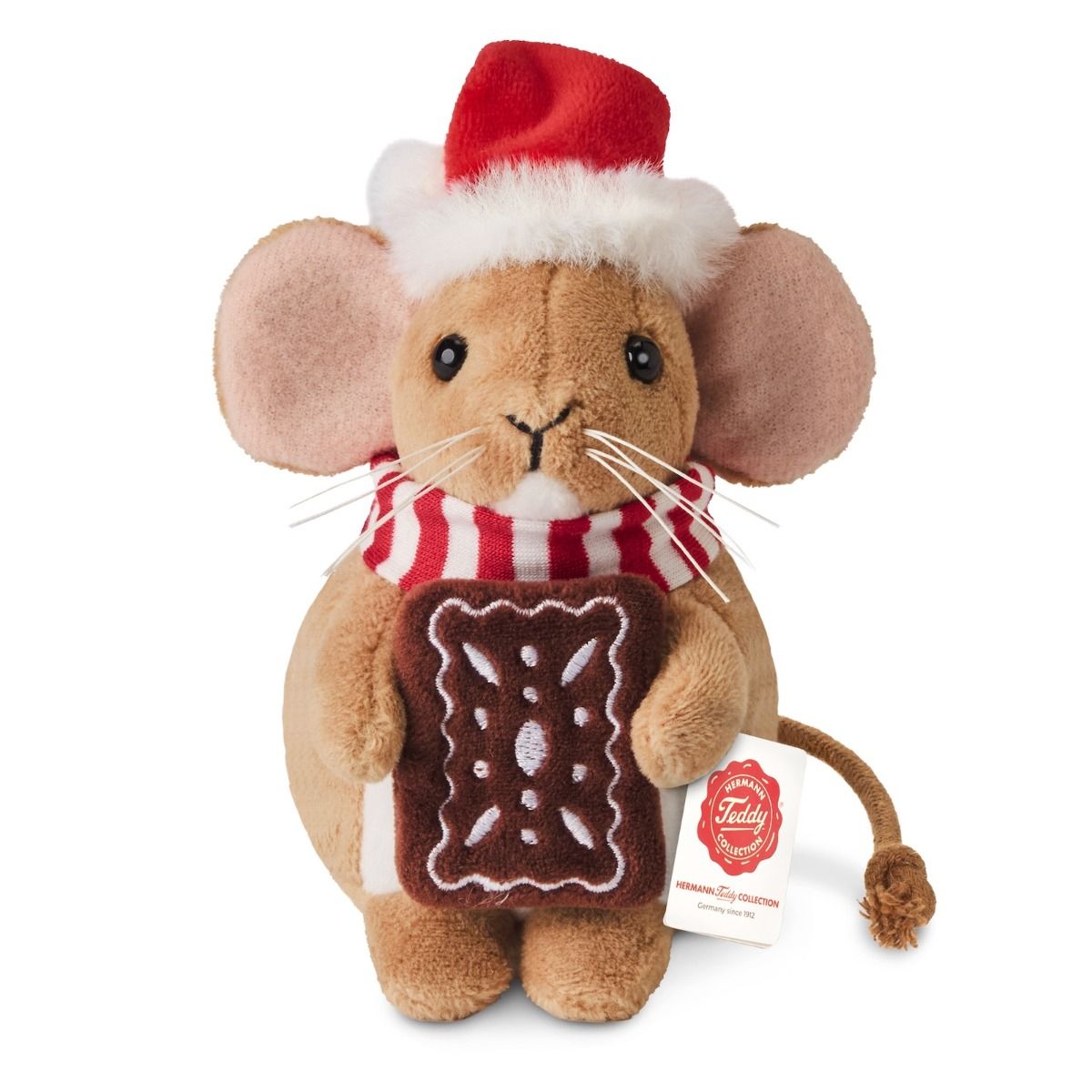 Teddy-Herrmann ⎮ Weihnachtsmaus mit Lebkuchen ⎮ 11 cm