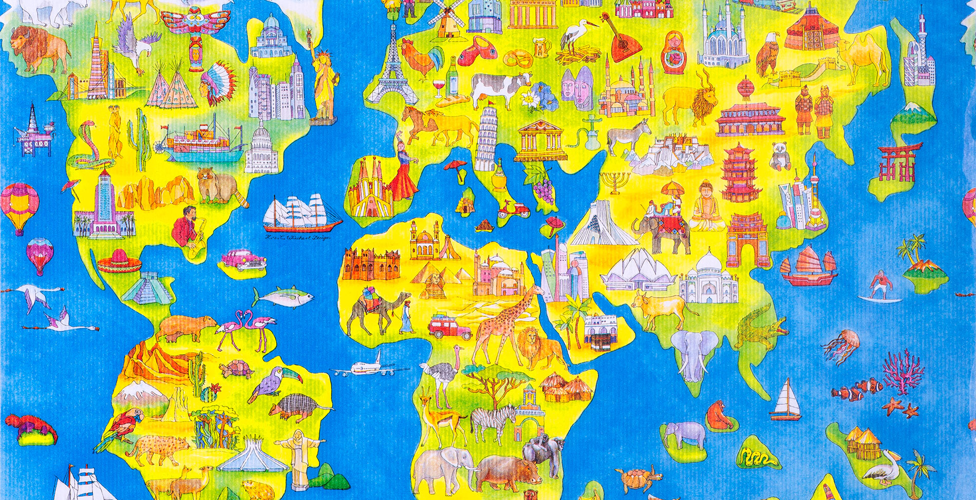 Geschenkpapier GiftApp Geschenkverpackung mit "OneWorld"