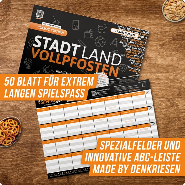 Wissensspiel Denkriesen STADT LAND VOLLPFOSTEN® - Classic Edition - "Intelligenz ist relativ"