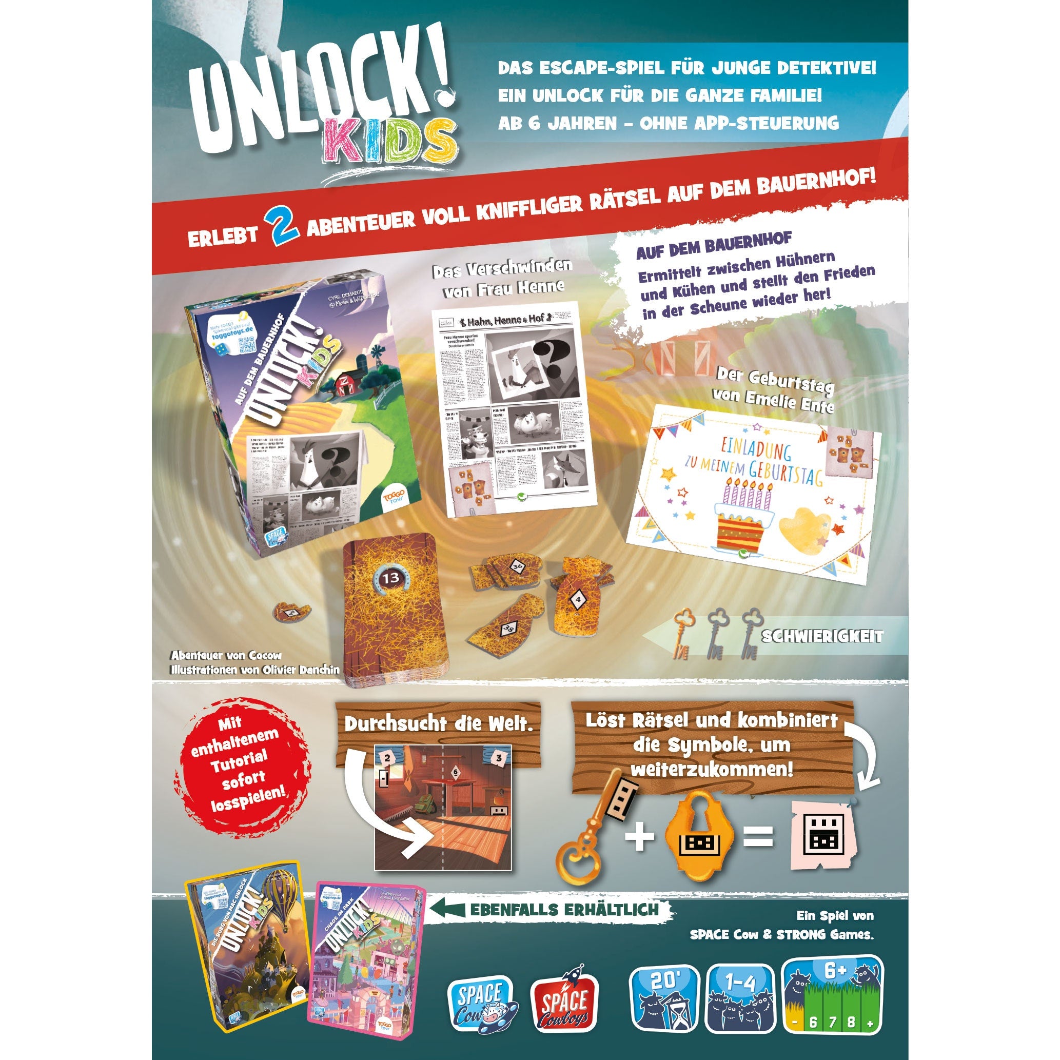 Rätselspiel Asmodee Unlock! Kids: Auf dem Bauernhof