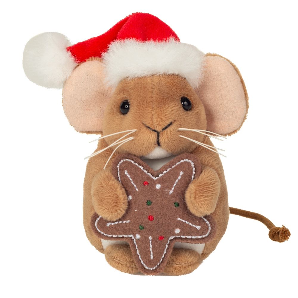 Plüschtier Teddy Hermann Teddy-Herrmann ⎮ Weihnachtsmaus mit Keks ⎮ 11 cm