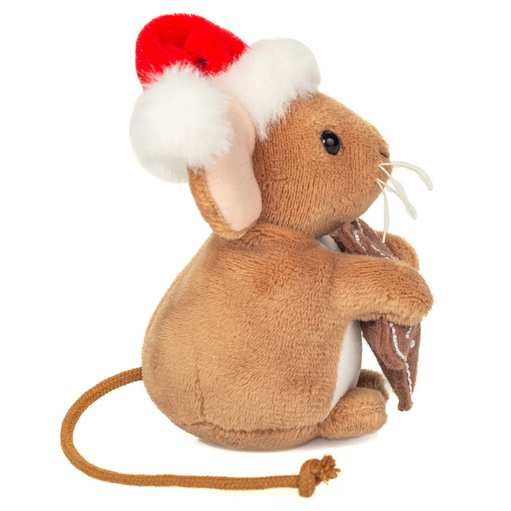 Plüschtier Teddy Hermann Teddy-Herrmann ⎮ Weihnachtsmaus mit Keks ⎮ 11 cm