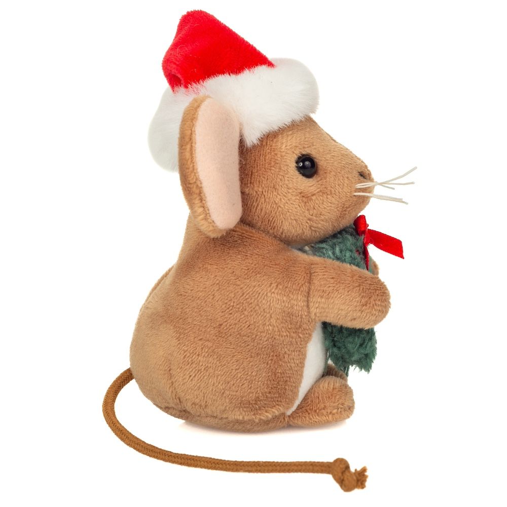 Plüschtier Teddy Hermann Teddy-Herrmann ⎮ Weihnachtsmaus mit Kranz ⎮ 11 cm