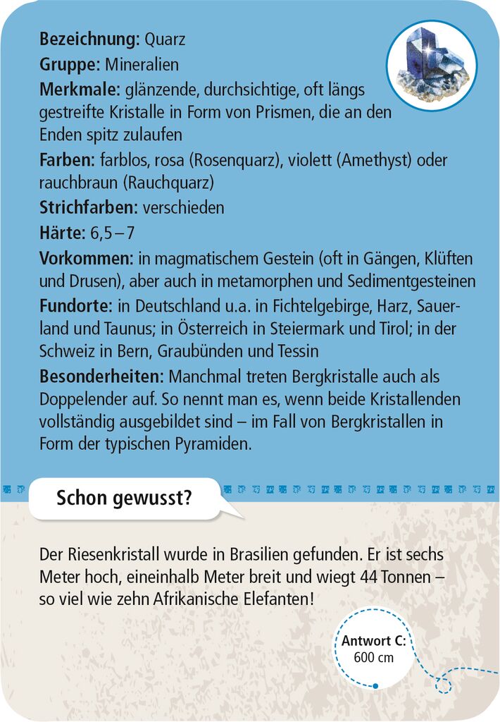 Moses 50 Karten / Pocket Quiz Moses Verlag Expedition Natur 50 Mineralien und Steine
