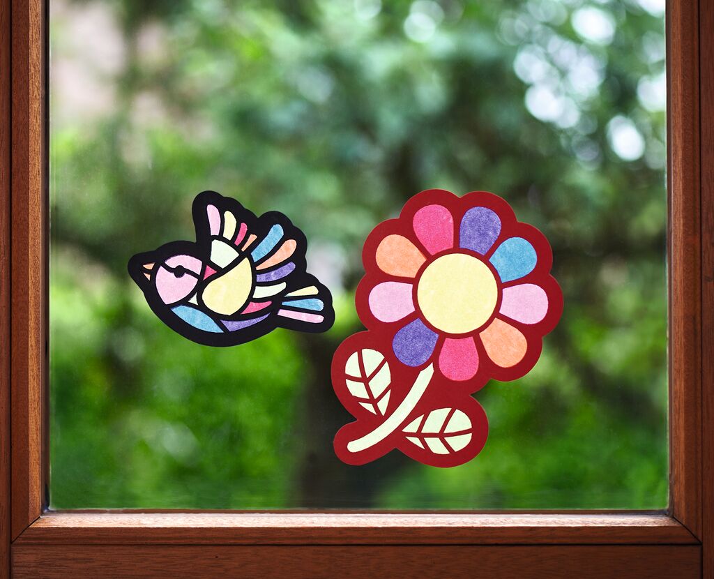 Basteln Moses Verlag Krabbelkäfer Bunte Sonnenfänger aus Papier - Bastelset für 20 Fensterbilder