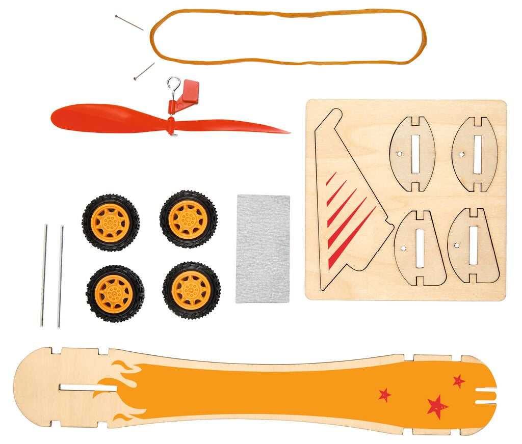 Experiment Moses Verlag PhänoMINT Bausatz Rennwagen mit Gummimotor