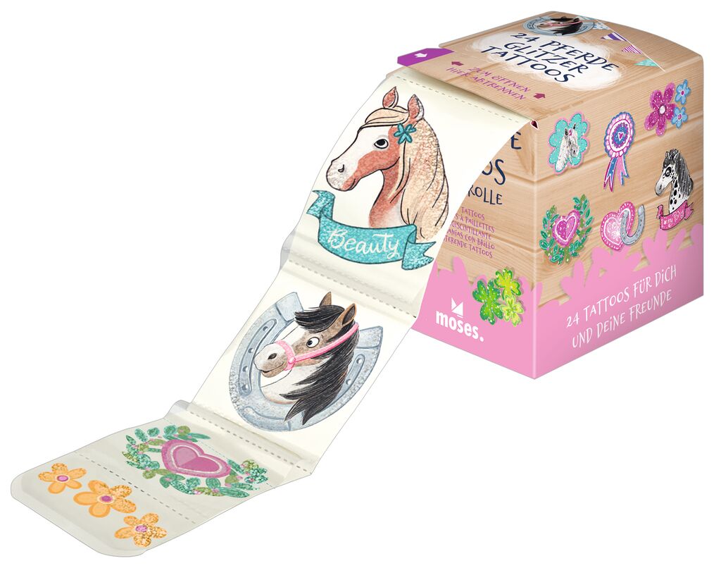 Sonstiges Moses Verlag Glitter-Pferde-Tattoos von der Rolle