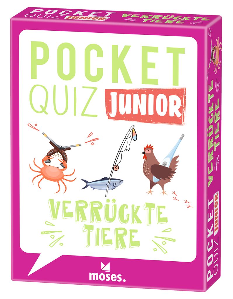 Moses 50 Karten / Pocket Quiz Moses Verlag Pocket Quiz junior - Verrückte Tiere