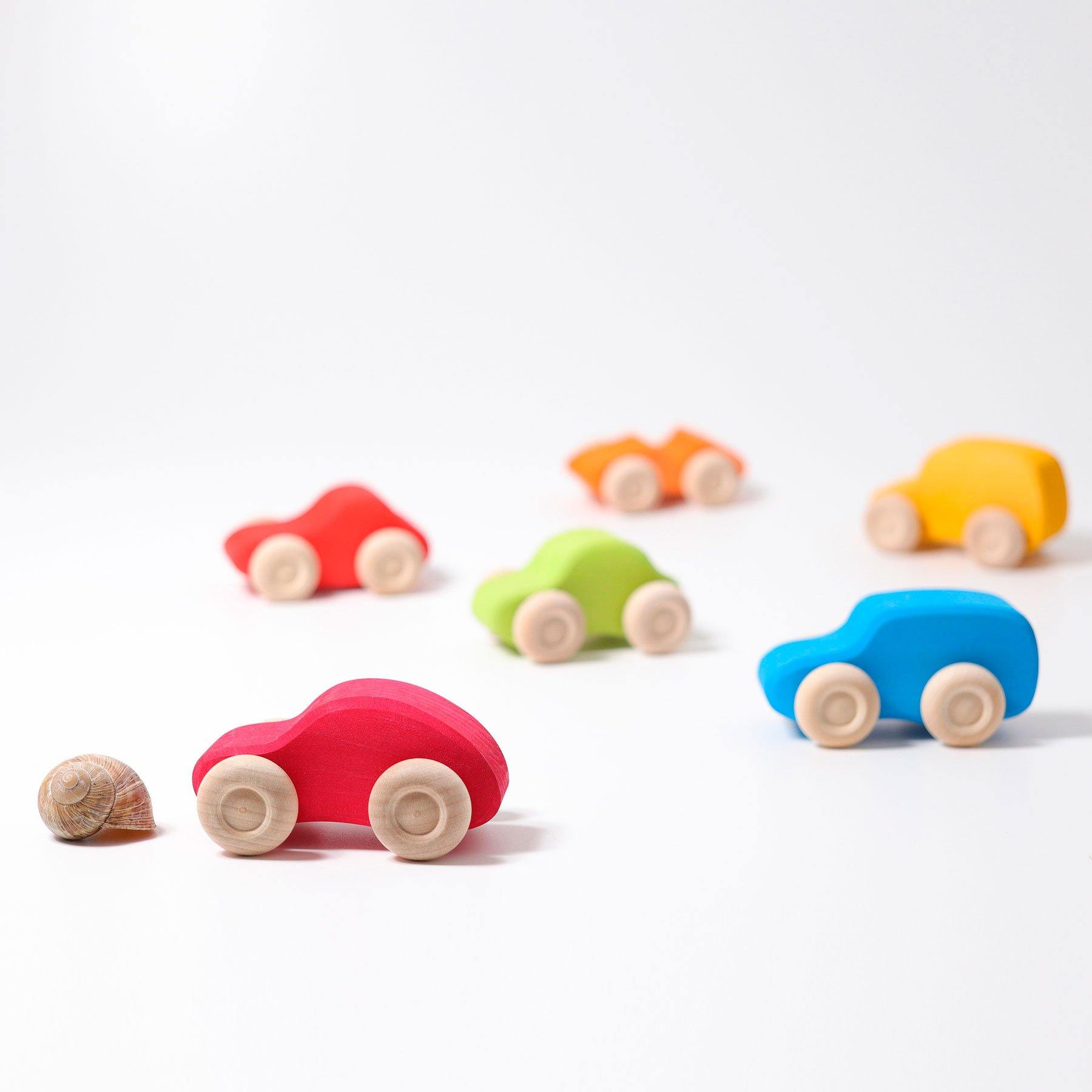 Schieben GRIMM'S Spiel und Holz Design Buntes Holzauto ( 1 Stück)